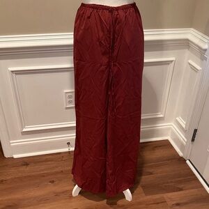Elegant Burgundy Wide Legged Pants
